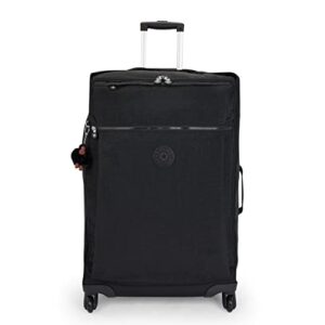 kipling women's darcey large 29-inch softside checked rolling luggage, 360 degree spinning wheels, black tonal, 19.25''l x 29''h x 11.5''d