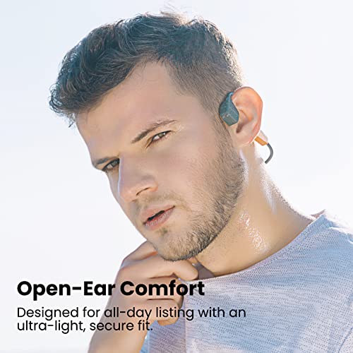 Padmate S30 Bone Conduction Bluetooth Wireless Headphones,Open-Ear Headphones Noice Cancelling, Waterproof Sport Earphones Headset for Workout Office Green