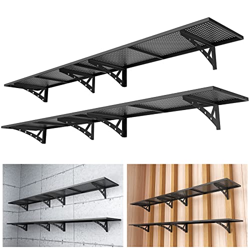 Sanhang 4Pack 1.3x4ft Garage Storage Wall Shelves, Wall Shelf Garage Storage Rack Floating Shelves (Black)