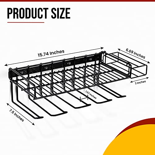 Heavy Duty Power Tool Rack Shelf Organizer Wall Mount - Steel Utility Mounts Design for Impact Drill & Wrench Tools, Garage and Storage Organization USA Made, 100pd Weight Capacity