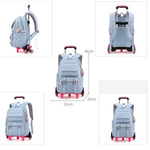 ZHANAO Rolling Backpack Luggage BookBag with Wheels Trolley Bag Wheeled Travel Backpack for Girls & Boys Trolley Bag