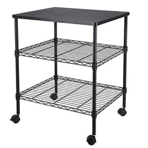 nallbeirraa 3 tier adjustable storage shelf metal storage rack wire shelving unit storage shelves for pantry closet kitchen laundry bathroom (black4-3-tier)