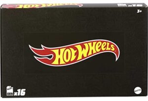 hot wheels black box 16 die-cast toy cars or trucks in 1:64 scale, mix g, chance for treasure hunt or super treasure hunt car (styles may vary)