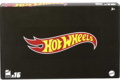 Hot Wheels Basics Black Box, 16 First-Appearance Toy Cars in 1:64 Scale, Possibly Includes a Treasure Hunt Car, Toy for Collectors & Kids 3 Years Old & Older