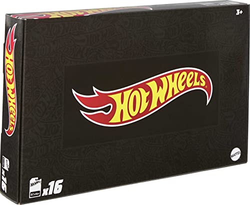 Hot Wheels Basics Black Box, 16 First-Appearance Toy Cars in 1:64 Scale, Possibly Includes a Treasure Hunt Car, Toy for Collectors & Kids 3 Years Old & Older