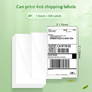 JADENS 3''x5'' Direct Thermal Labels, Perforated Shipping Labels, Adhesive Blank Stickers for Postage, Address, Mailing, Compatible with Thermal Label Printer, 500 Fanfold Labels per Stack