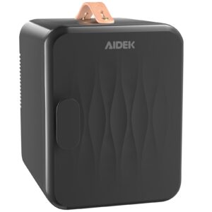 aidek cosmetic makeup mini fridge for skin care, 4l portable beauty fridges diy shelves for bedroom, dorm, office, small refrigerator, ac/dc12v car cooler for desktop and travel (pearl black)