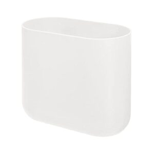 idesign recycled plastic slim oval waste basket, the cade collection – 10.625” x 5.5” x 9.75”, coconut