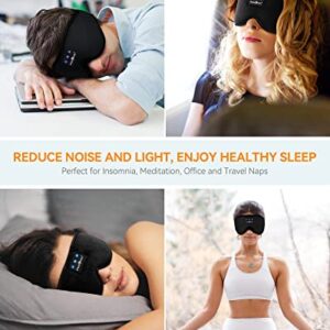 MUSICOZY Sleep Headphones Bluetooth Sleep Mask 3D Wireless Music Sleeping Headphones Headband Eye Mask Sleep Earbuds for Side Sleepers Mom Men Women with Speakers Cool Tech Gadgets Gifts