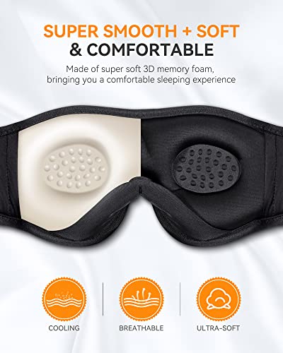 MUSICOZY Sleep Headphones Bluetooth Sleep Mask 3D Wireless Music Sleeping Headphones Headband Eye Mask Sleep Earbuds for Side Sleepers Mom Men Women with Speakers Cool Tech Gadgets Gifts