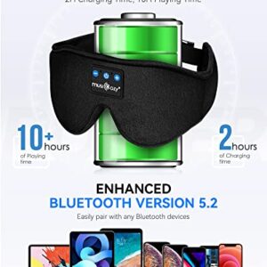 MUSICOZY Sleep Headphones Bluetooth Sleep Mask 3D Wireless Music Sleeping Headphones Headband Eye Mask Sleep Earbuds for Side Sleepers Mom Men Women with Speakers Cool Tech Gadgets Gifts