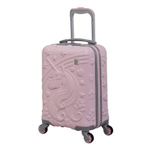 it luggage kids dreamworld 18" hardside 4 wheel carry on spinner, pink