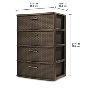 SCULPY Wide Weave Tower Espresso,4 Drawer