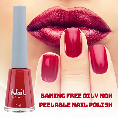 No Need To Bake Oily Non Peelable Nail Polish Popular Color Nude Cherry Jelly Transparent Nail Enhancement 10ml Peal off Nail Polish (B, One Size)