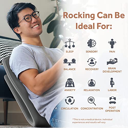 READY ROCKER Portable Rocking-Chair - Ideal for Nursery Furniture, Home-Office-Chair-Outdoor-Use, Travel for Moms, Dads, Seniors - Replaces Need for Glider - Baby Registry-Shower Gift | Modern Grey