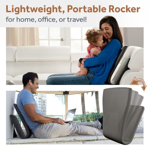 READY ROCKER Portable Rocking-Chair - Ideal for Nursery Furniture, Home-Office-Chair-Outdoor-Use, Travel for Moms, Dads, Seniors - Replaces Need for Glider - Baby Registry-Shower Gift | Modern Grey