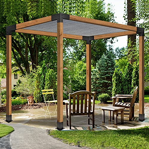 Grehitk Pergola Kit, Pergola Brackets 3-Way Right Angle Corner Bracket Woodworks DIY Post Base Kit, Wooden Beams for Gazebos, Patio Pergolas, Log Cabin Outdoor Pergola Hardware for 4x4 Lumber