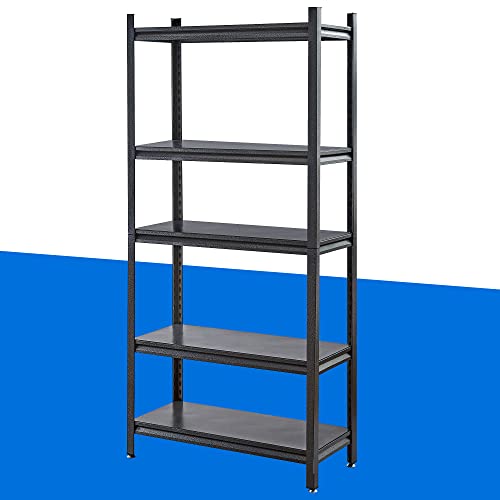 5 tier Storage Shelves Heavy Duty Garage Shelf Storage, Adjustable Carbon Steel Shelving Storage Unit, 76" Hight Storage Utility Rack for Kitchen Bathroom Warehouse Pantry 32" W x 16" D x 76" H