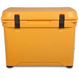 engel coolers eng50 cooler | 60 can high performance durable seamless rotationally molded ice box for camping, hunting, and fishing - iced mango