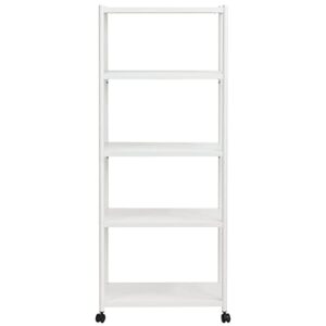 MATICO 5 Tier 27 Inch Metal Storage Shelf Unit, Heavy Duty Standing Storage Shelving Rack, Large Capacity Utility Garage Storage Organizer, White