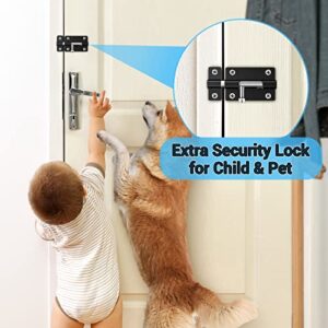 Door Lock Latch Locks Slide - 2 Pack Keyless Entry Slide Locks for Inside Outside Door, Door Barrel Bolt Door Latch Thickened Heavy Duty Steel, Easy to Install Gate, Slide Latch Lock with 12 Screws