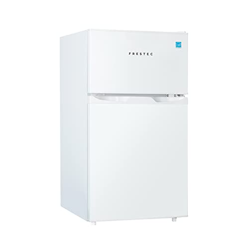 Frestec 3.1 CU' Mini Fridge with Freezer,2-Door Compact Refrigerator,Small Refrigerator for Bedroom Dorm Office Apartment, White (FR 302 WH)