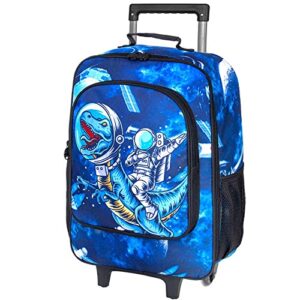 klfvb kids luggage for boys, cute dinosaur rolling wheels suitcase for toddler, children travel carry on suitcase