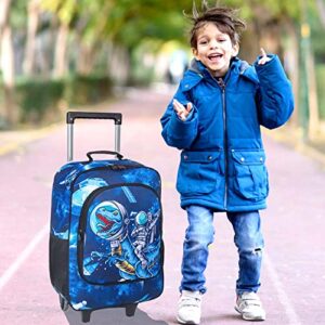 KLFVB Kids Luggage for Boys, Cute Dinosaur Rolling Wheels Suitcase for Toddler, Children Travel Carry on Suitcase