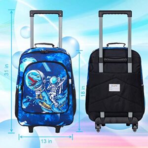 KLFVB Kids Luggage for Boys, Cute Dinosaur Rolling Wheels Suitcase for Toddler, Children Travel Carry on Suitcase