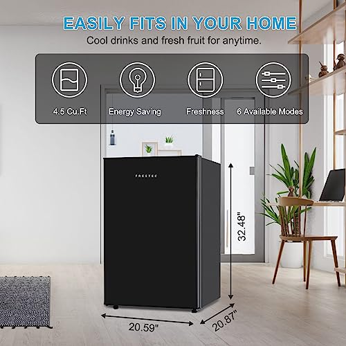 Frestec 4.5 CU' Small Refrigerator, Compact Refrigerator,Mini Fridge, Mini Fridge with Freezer, Black (FR 450 BK)