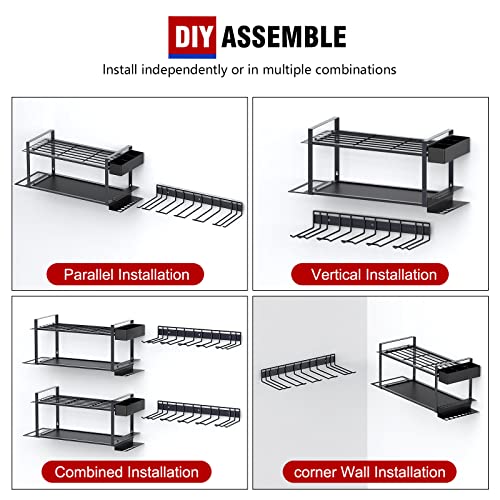 CHAMUTY Power Tool Organizer Wall Mount - Efficient Storage Rack for Garage with Drill Bit Holder and Tool Box Organizer for Men Dad Father Day Gift