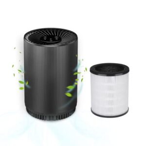 (2 pack kj80 air purifier + 2 pack hepa air filter combo purchase), druiap air purifiers for home bedroom with h13 hepa air filter, for office,babyroom,living room,kitchen,apartment,dorm,ozone free