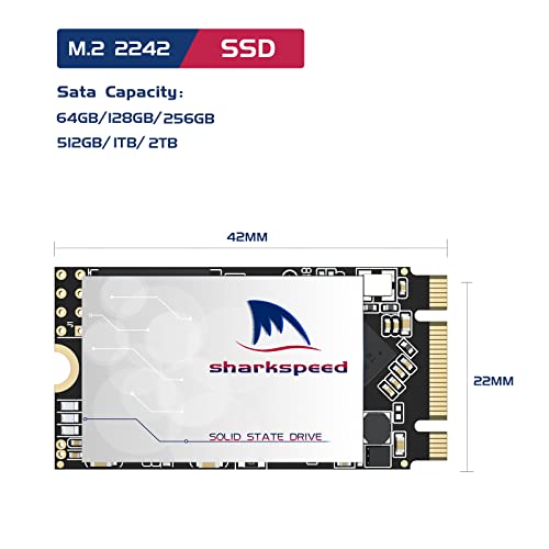 SHARKSPEED SSD 2TB M.2 2242 NGFF Plus M2 SSD 3D NAND SATA III 6 Gb/s,Internal Solid State Drive for Notebooks Desktop PC (M.2 2242 2TB)