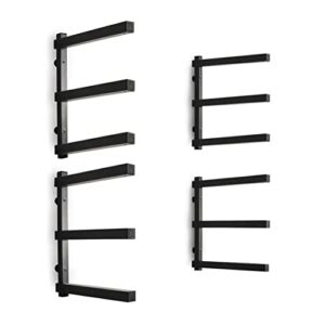 clear style lumber storage rack and wood organizer heavy duty metal rack with 3-level wall mount levels up to 360lbs perfect for garage storage 2 pack