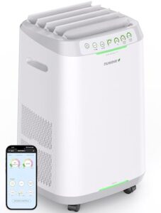 nuwave oxypure zero smart air purifier, large area up to 2,002 sq ft, dual 4-stage air filtration, adjustable 30°, 60°, 90° vents, washable & reusable filters for zero waste & replacements, white