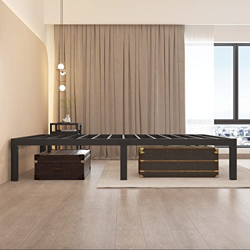 MAF 14 Inch Queen Metal Platform Bed Frame with Round Corner Legs, 3000 LBS Heavy Duty Steel Slats Support, Noise Free, No Box Spring Needed, Easy Assembly