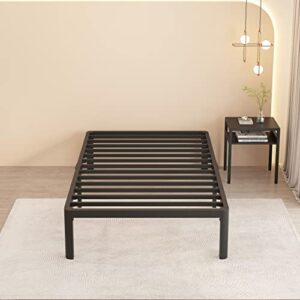 MAF 14 Inch Twin Metal Platform Bed Frame with Round Corner Legs, 3000 LBS Heavy Duty Steel Slats Support, Noise Free, No Box Spring Needed, Easy Assembly
