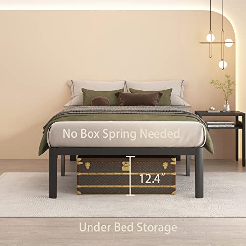 MAF 14 Inch Twin Metal Platform Bed Frame with Round Corner Legs, 3000 LBS Heavy Duty Steel Slats Support, Noise Free, No Box Spring Needed, Easy Assembly