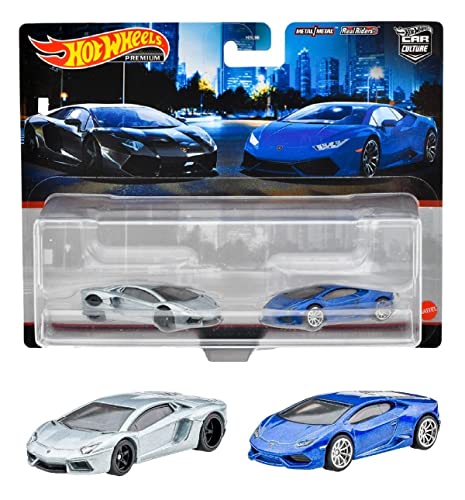 Hot Wheels Premium Car Culture 2-Pack Lamborghini Aventador Coupe and Lamborghini Huracán LP 610-4