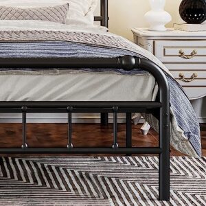 THEOCORATE Twin XL Bed Frame,with Headboard and Footboard,14 Inch High 2500lbs Metal Platform with Storage,No Box Spring Needed,Noise Free,Anti-Slip,Easy Assembly,Black