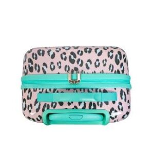 CRCKT Kids Hardside Spinner Animal Print,Lightweight, Pink and Mint Green, Carry-On 21-Inch