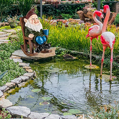 ZJ Whoest Garden Gnomes Statue Funny Gnome Garden Statue Garden Art Outdoor for Garden Decor, Outdoor Statue for Patio, Lawn, Yard Decoration, Housewarming Garden Gift- Gnome Coffee