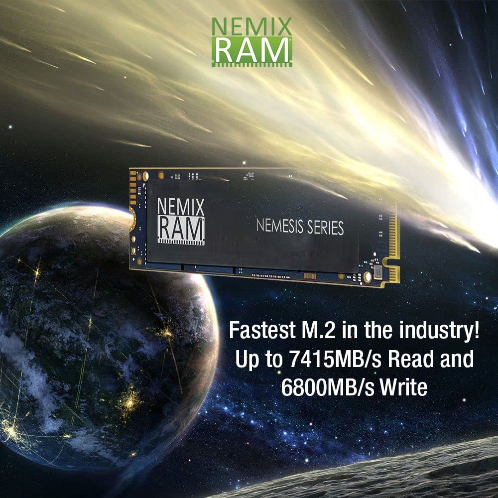 NEMIX RAM Nemesis Series 2TB M.2 2280 NVMe SSD for Playstation 5 & PC Gaming Machines Fastest Write Speeds up to 7415mbps Supports PCIe 4 (PCIe3 Backward Compatible)