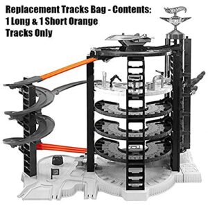 Replacement Parts for Hot Wheels Garage Play Set ~ Hot Wheels Super Ultimate Garage Play Set - FDF25 ~ Replacement Tracks Bag - Contents: 1 Long and 1 Short Orange Tracks