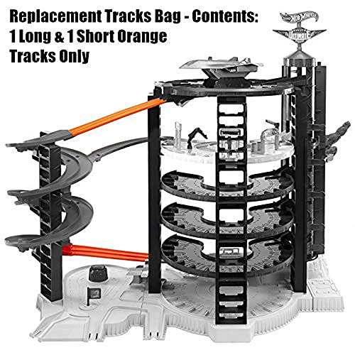 Replacement Parts for Hot Wheels Garage Play Set ~ Hot Wheels Super Ultimate Garage Play Set - FDF25 ~ Replacement Tracks Bag - Contents: 1 Long and 1 Short Orange Tracks