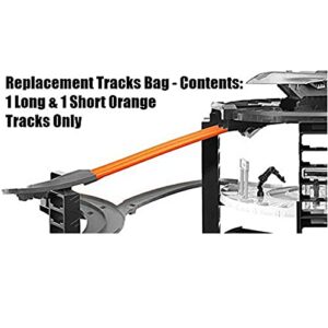 Replacement Parts for Hot Wheels Garage Play Set ~ Hot Wheels Super Ultimate Garage Play Set - FDF25 ~ Replacement Tracks Bag - Contents: 1 Long and 1 Short Orange Tracks