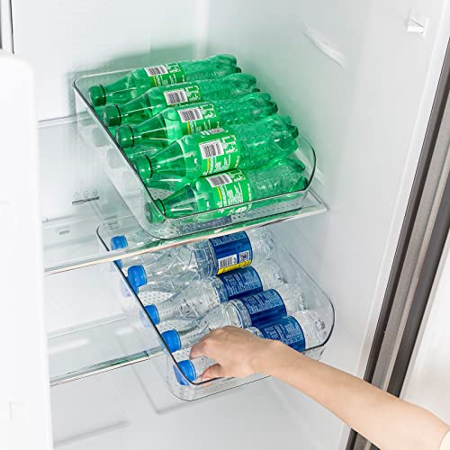 Ettori 2 Pack Water Bottle Organizer Refrigerator Organizer Bins and Clear Storage Bins for Fridge, Freezer, Cabinet, Cupboard, Pantry Shelf, BPA-Free