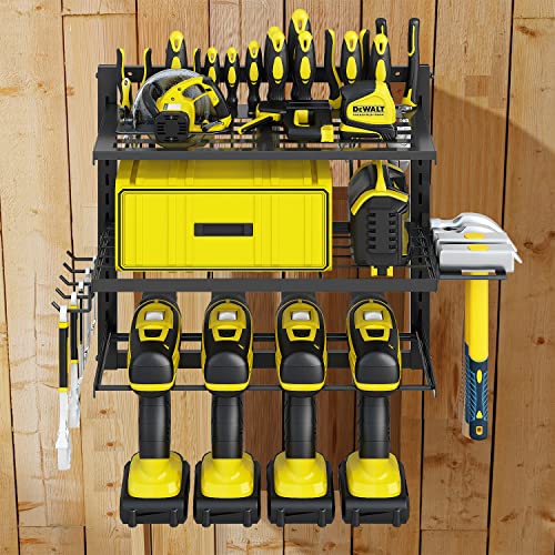 junyuan Power Tool Organizer Wall Mount, Garage Tool Organizers and Storage,Tool box storage rack for screwdriver And Drill Organize