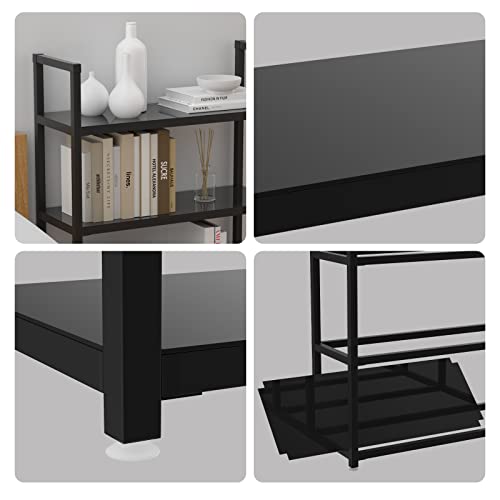 4-Tier Acrylic Shelving Unit/Storage Utility Rack/Metal Shelves/Organization Multipurpose Shelf/Fit to Warehouse Basement/Kitchen/Living Room,31.5" W x 11.8" D x 47.2" H