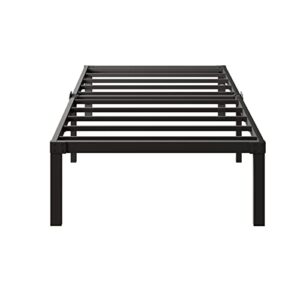 lijqci 16 inch heavy duty metal platform twin bed frame with storage easy assembly non-slip noise free mattress foundation no box spring needed